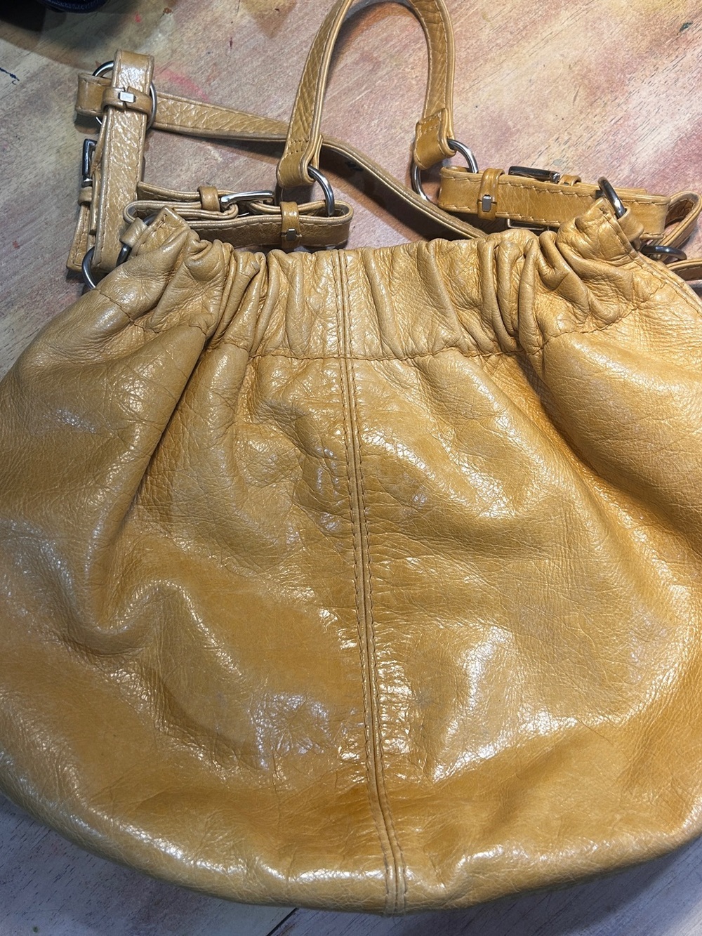 Fossil Mustard Yellow Leather Shoulder Bag